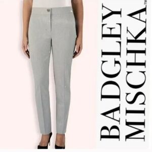 Badgley Mischka Dress Pants Straight leg Light gray Tailored Minimalist Sz 12